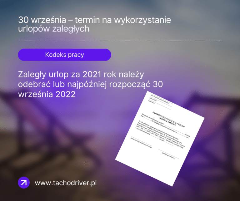 Do 30 września br. należy odebrać lub najpóźniej w tym dniu rozpocząć zaległy urlop za 2021 rok