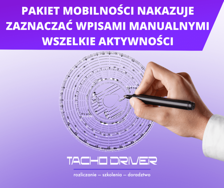 Pakiet Mobilności nakazuje zaznaczać wpisami manualnymi wszelkie aktywności