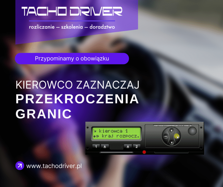 Na obecną chwilę żaden tachograf nie rejestruje automatycznie przekroczenia granic