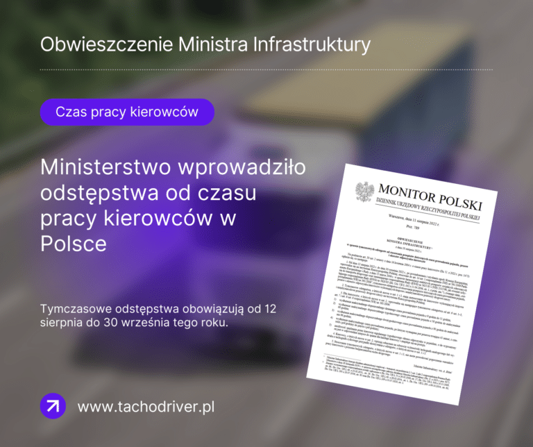 Odstępstwa od czasu pracy kierowców w Polsce