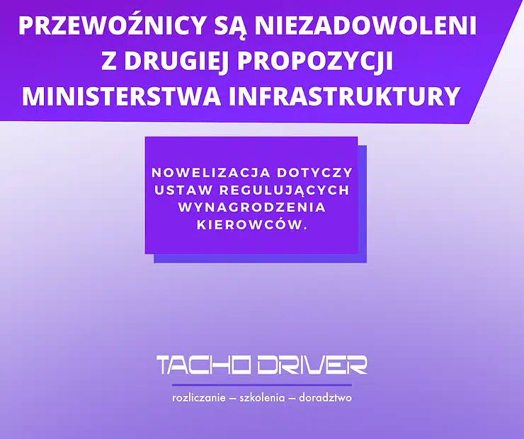 Niezadowolenie Przewoźników z powodu propozycji Ministerstwa Infrastruktury nowelizacji ustaw