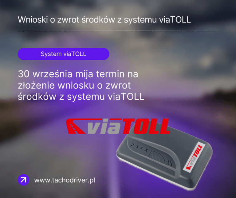 30 września mija termin na złożenie wniosku o zwrot środków z systemu viaTOLL