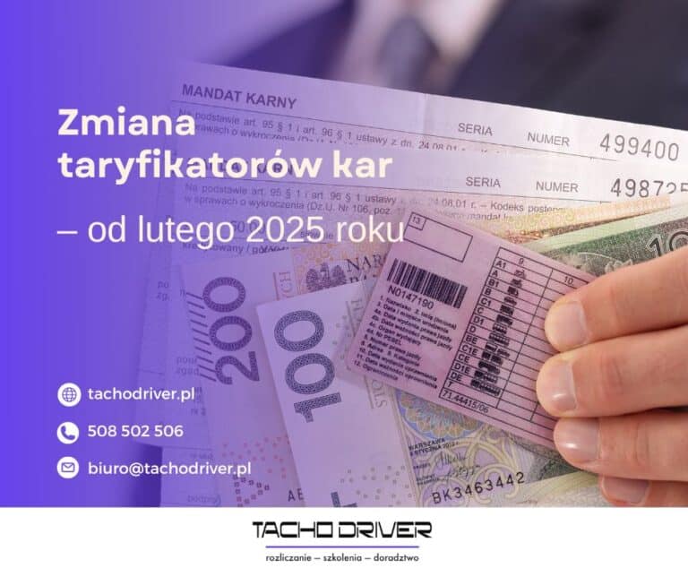 Zmiana taryfikatorów kar – od lutego 2025 roku