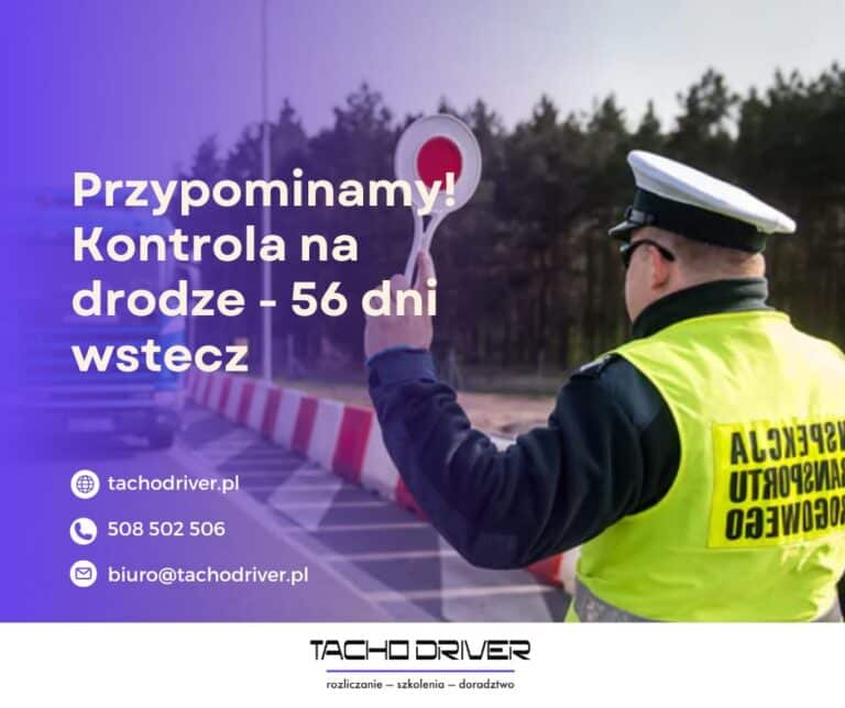 Przypominamy – kontrola na drodze 56 dni wstecz