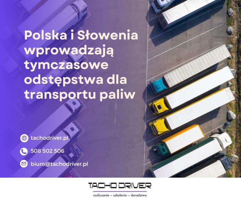 Polska i&nbsp;Słowenia wprowadzają tymczasowe odstępstwa dla transportu paliw.