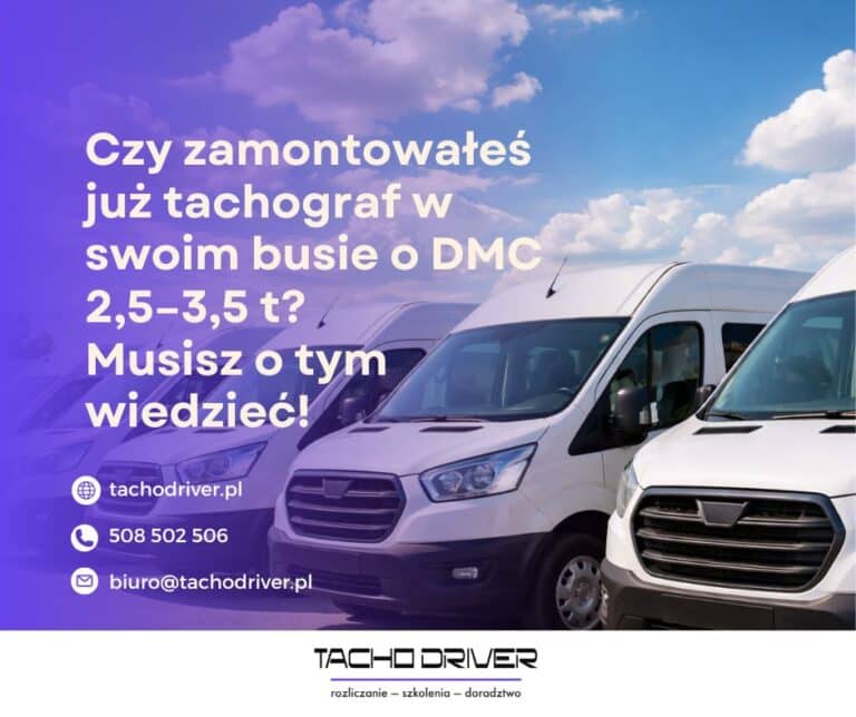 Czy&nbsp;zamontowałeś już tachograf w&nbsp;swoim busie o&nbsp;DMC 2,5–3,5 t? Musisz o&nbsp;tym wiedzieć!